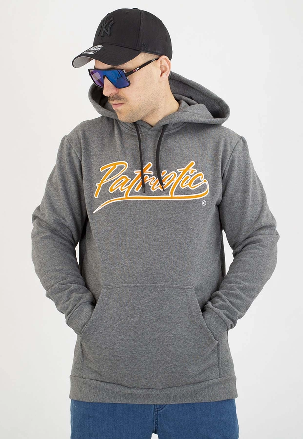 Bluza Patriotic Z Kapturem Retro Script szara