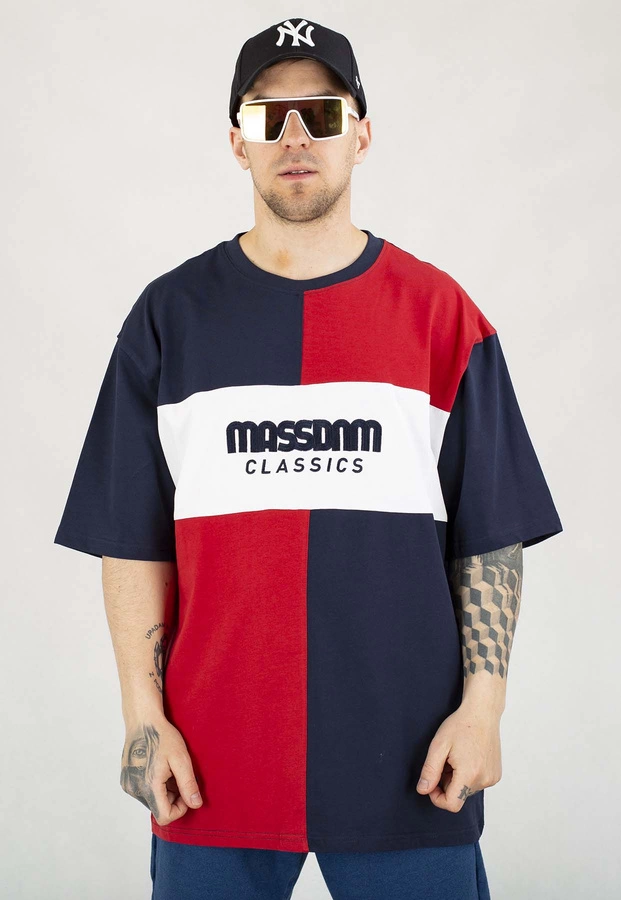 T-shirt Mass Tony granatowo czerwony