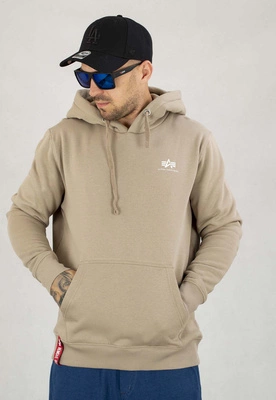 Bluza Alpha Industries Z Kapturem Basic Small Logo 196318 beżowa