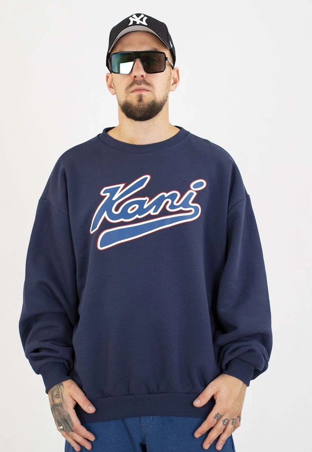 Bluza Karl Kani Bez Kaptura Versity Print Os PD00007519 niebieska