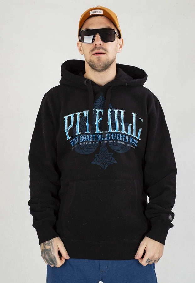 Bluza Pit Bull Z Kapturem Blue Skull czarna