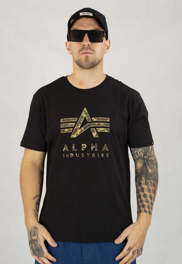 T-shirt Alpha Industries Camo PP 146506 czarny