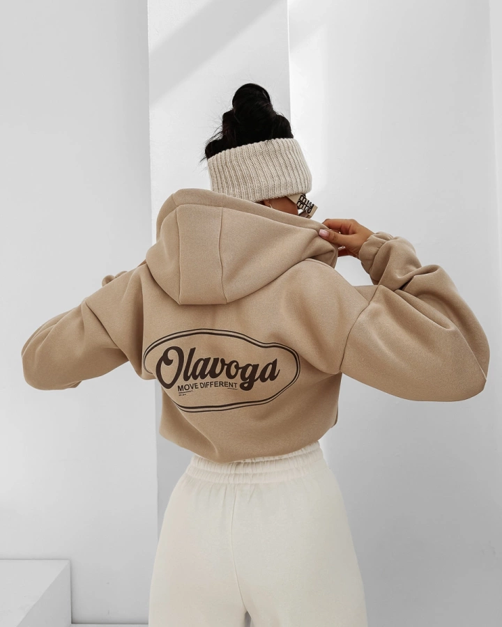 Bluza Olavoga Z Kapturem ZIP Creativa beżowa