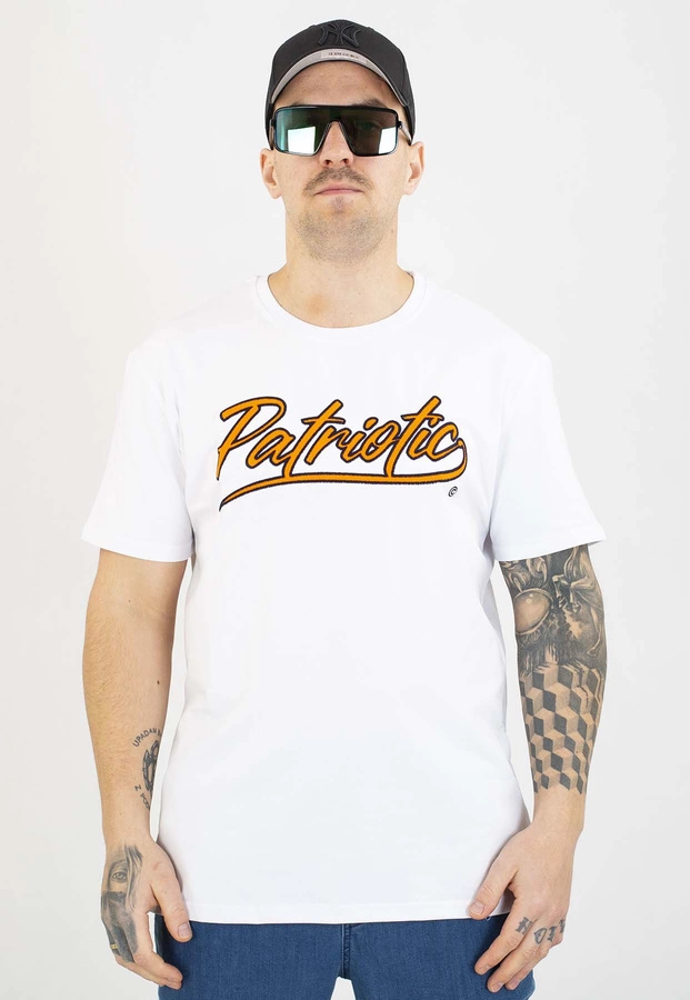 T-shirt Patriotic Retro Script biały