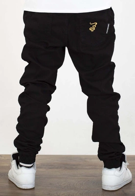 Spodnie Grube Lolo Dymek Back Haft czarno złote