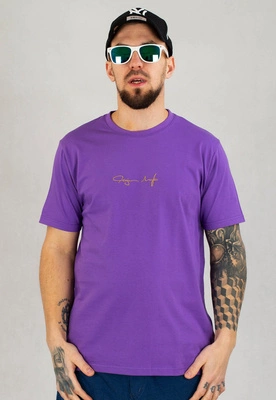 T-shirt Ganja Mafia Podpis Mini Gold fioletowy