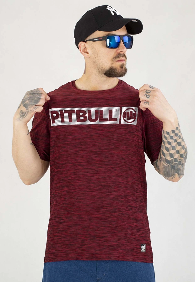 T-shirt Pit Bull Casual Sport Hilltop burgundy melange