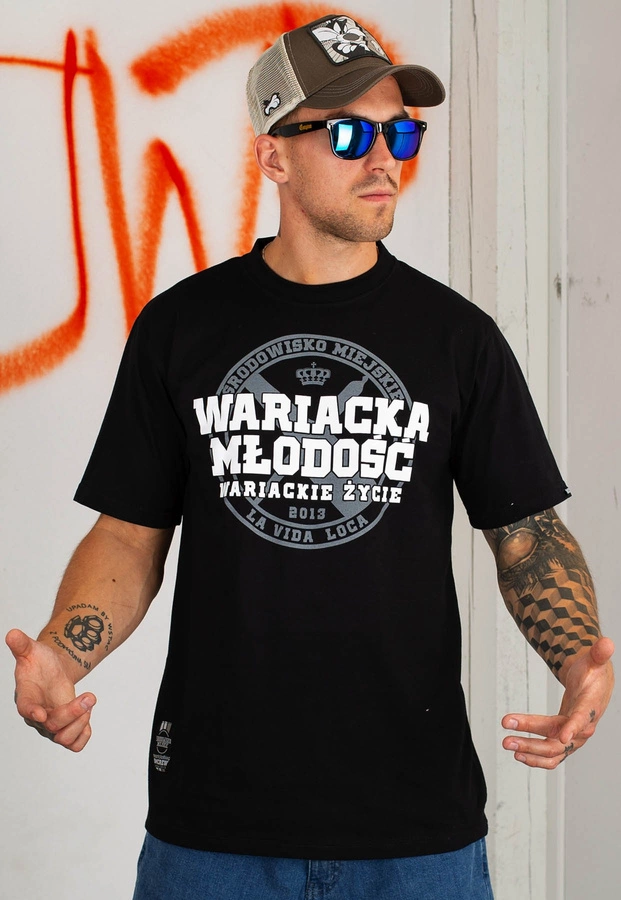 T-shirt Środowisko Miejskie Wariacka Młodość czarny