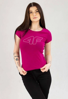 T-Shirt 4F Regular F0907 ciemny różowy