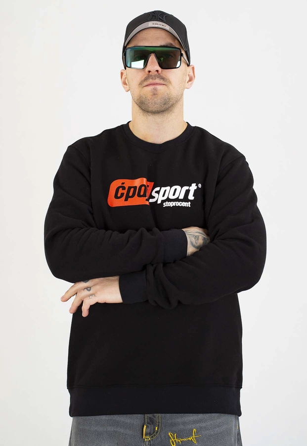 Bluza Stoprocent Bez Kaptura Ćpaj Sport czarna