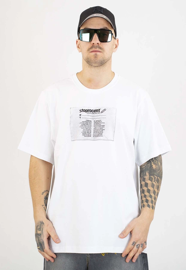 T-shirt Stoprocent Brandtab biały