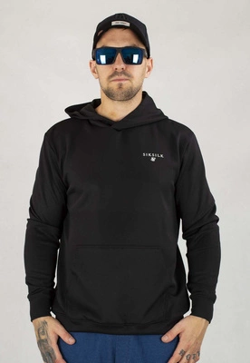 Bluza SikSilk Z Kapturem Essentials Polie SS-26415 czarna