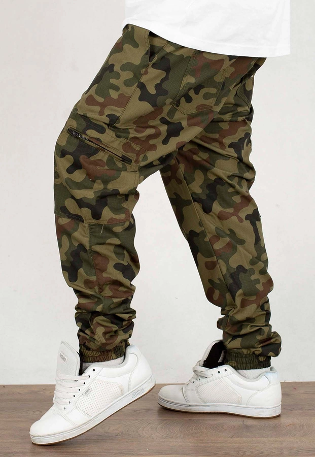 Spodnie Jigga Wear Crown Ripstop Cargo woodland camo