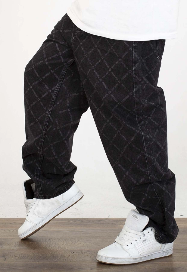 Spodnie Mass Jeans Extra Baggy Fit Monogram black washed