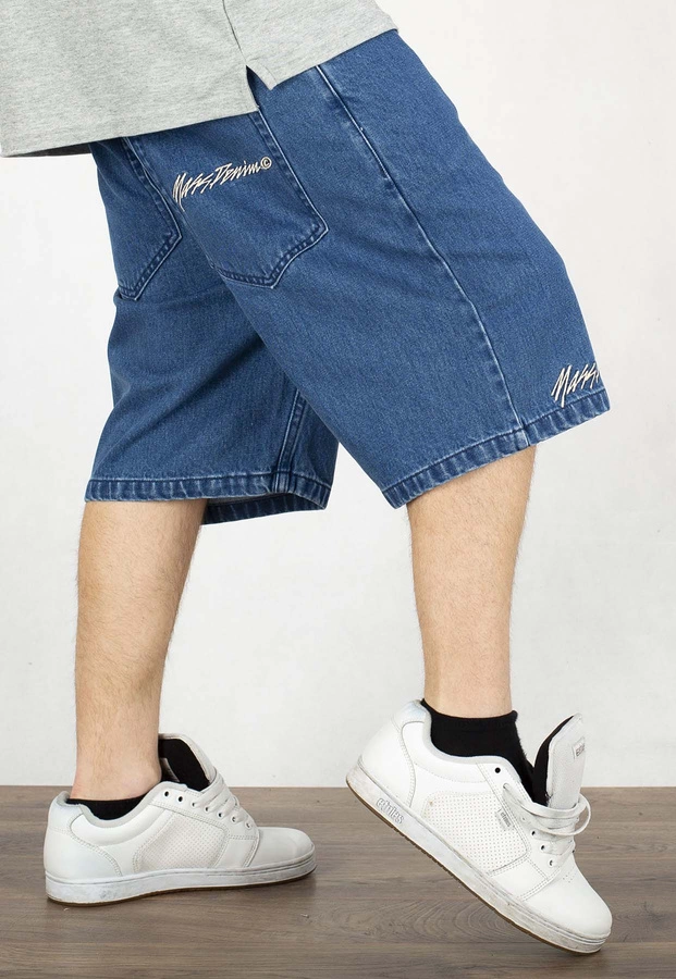Spodenki Mass Jeans Initials Loose Fit blue