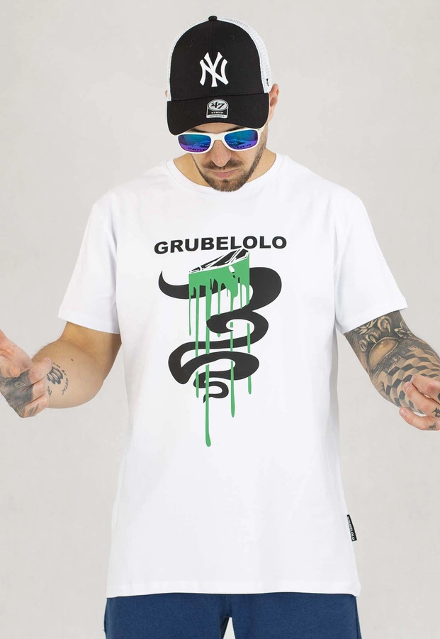 T-shirt Grube Lolo Joint biały