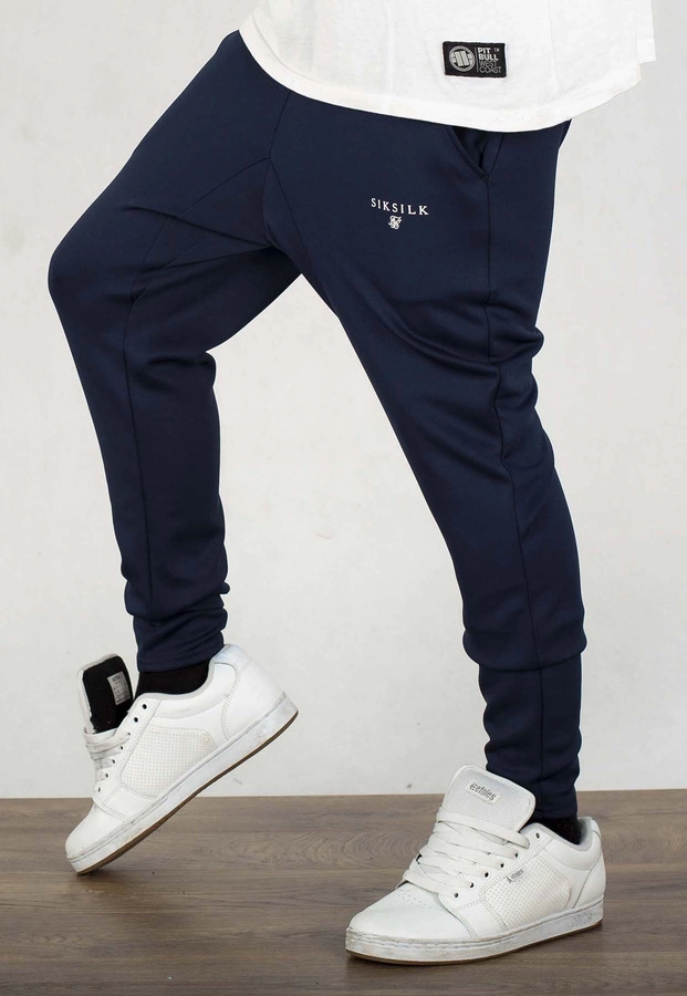 Dresy SikSilk Essentials Poly Joggers SS- 26419 granatowe