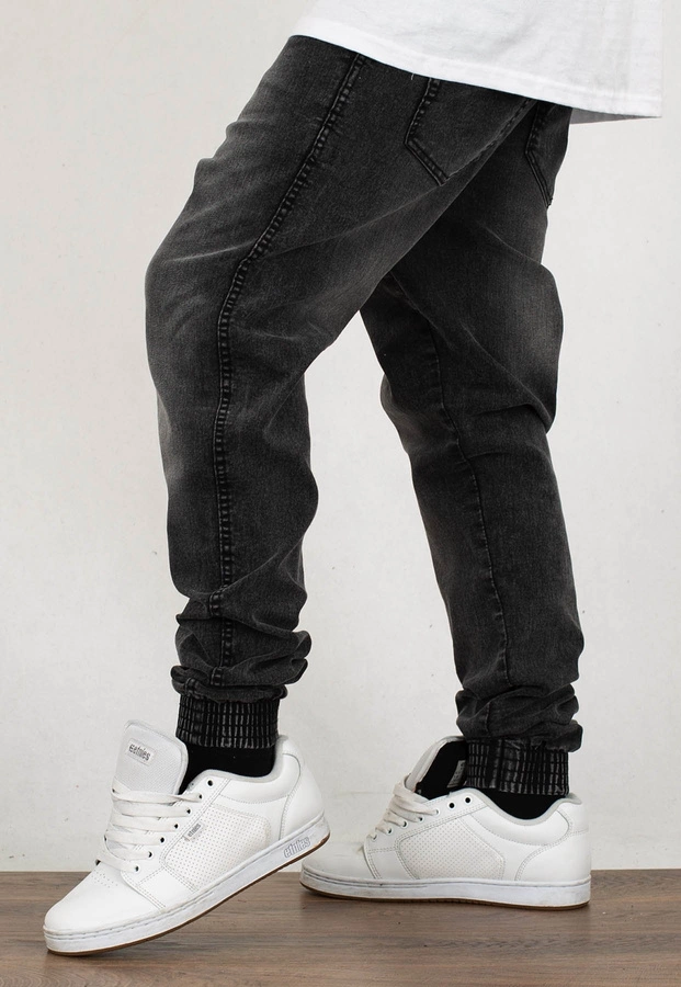 Spodnie B.O.R. Biuro Ochrony Rapu Joggery Fit szare jeans
