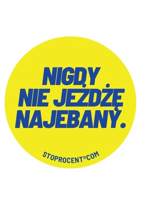 Wlepa Stoprocent Nigdy żółta