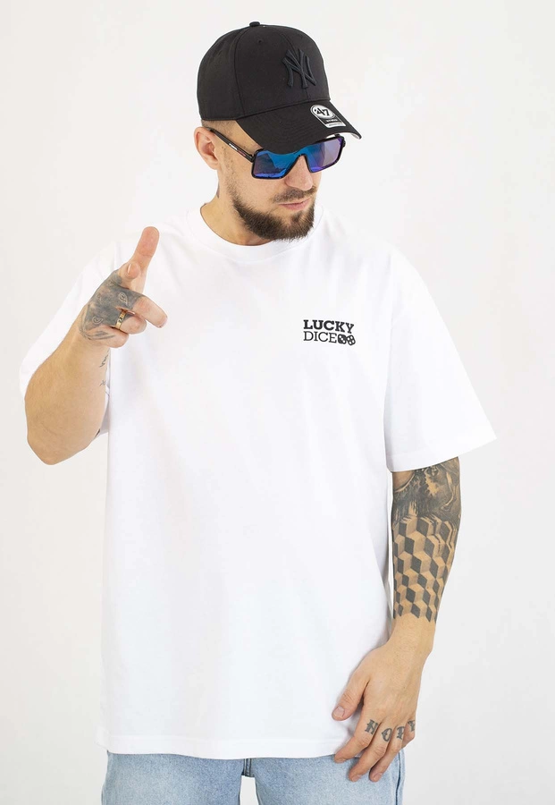 T-shirt Lucky Dice Baggy Truck biały