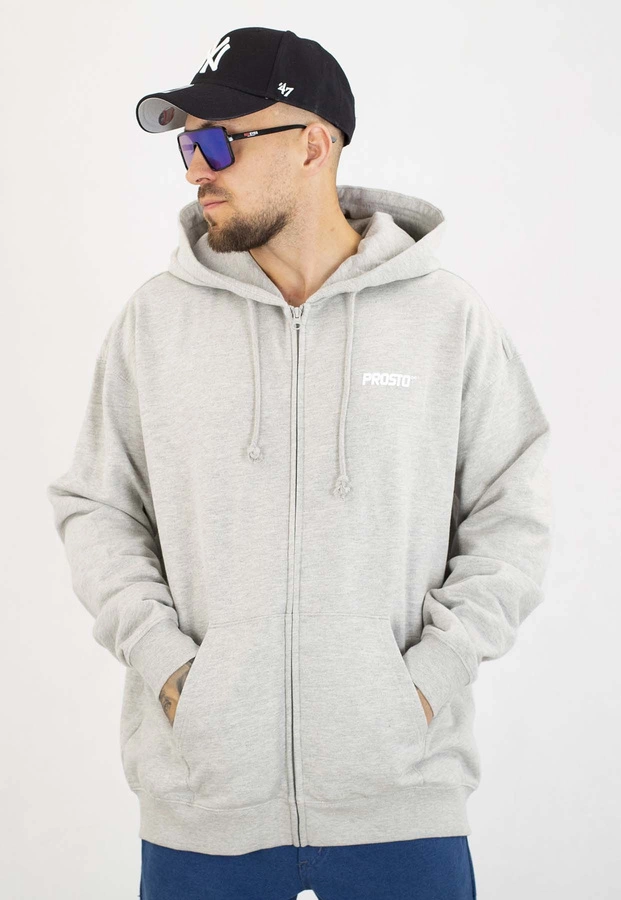 Bluza Prosto Z kapturem ZIP Logo szara