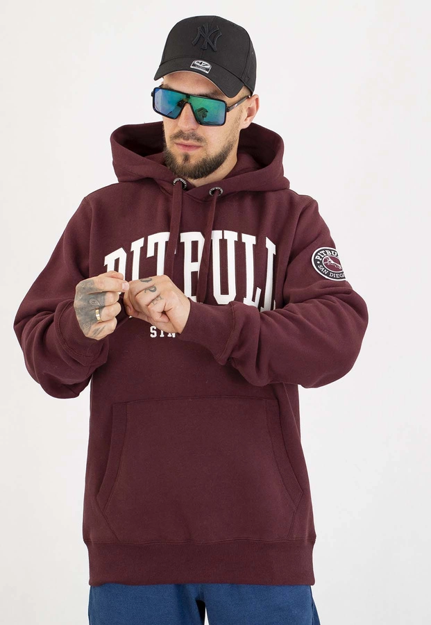Bluza Pit Bull Z Kapturem Norton dark burgundy