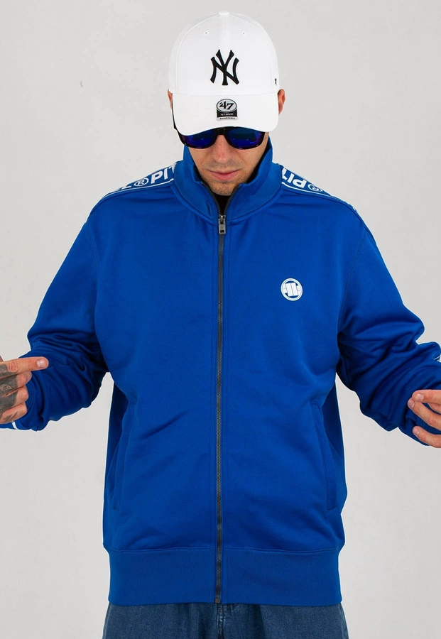 Bluza Pit Bull Oldschool Zip Tape Logo niebieska