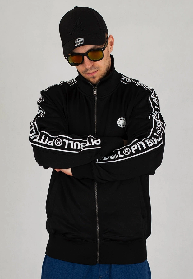 Bluza Pit Bull Bez Kaptura Zip  Oldschool Tape Logo czarna