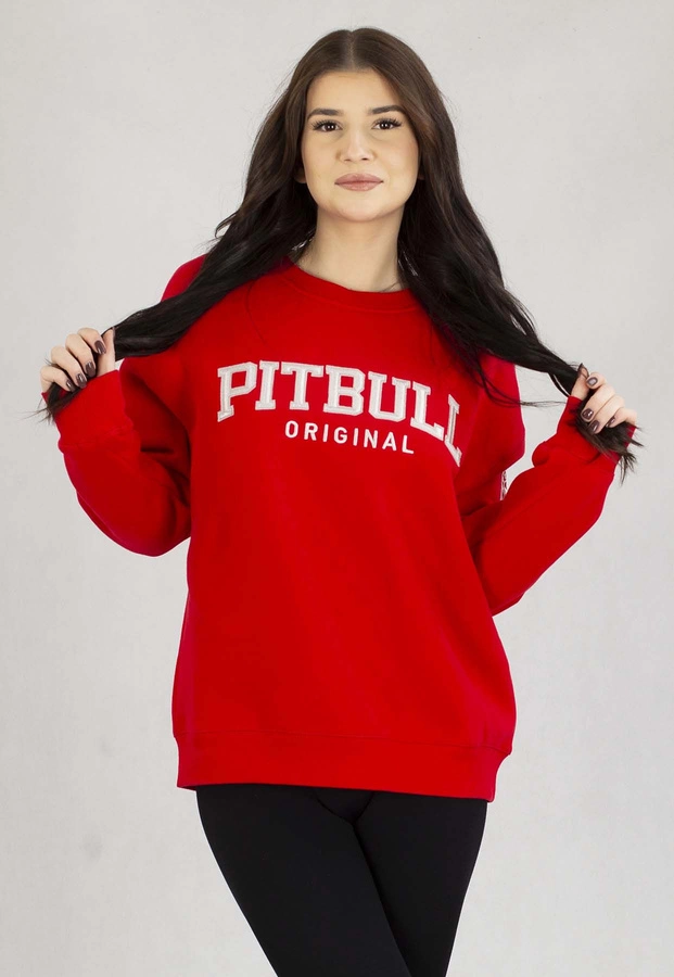 Bluza Pit Bull Bez Kaptura Oversize Tyrian czerwona