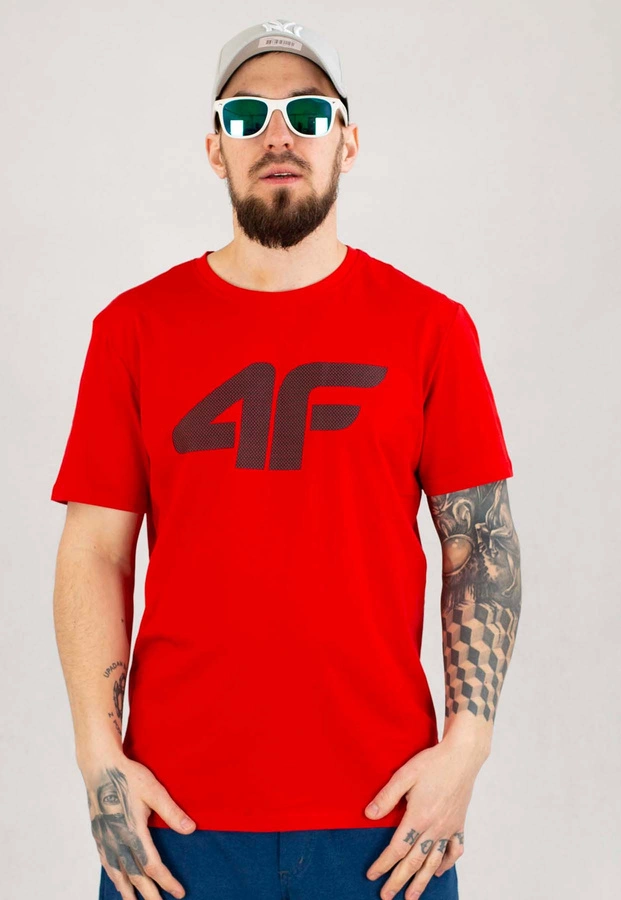 T-shirt 4F Regular M1155 czerwony