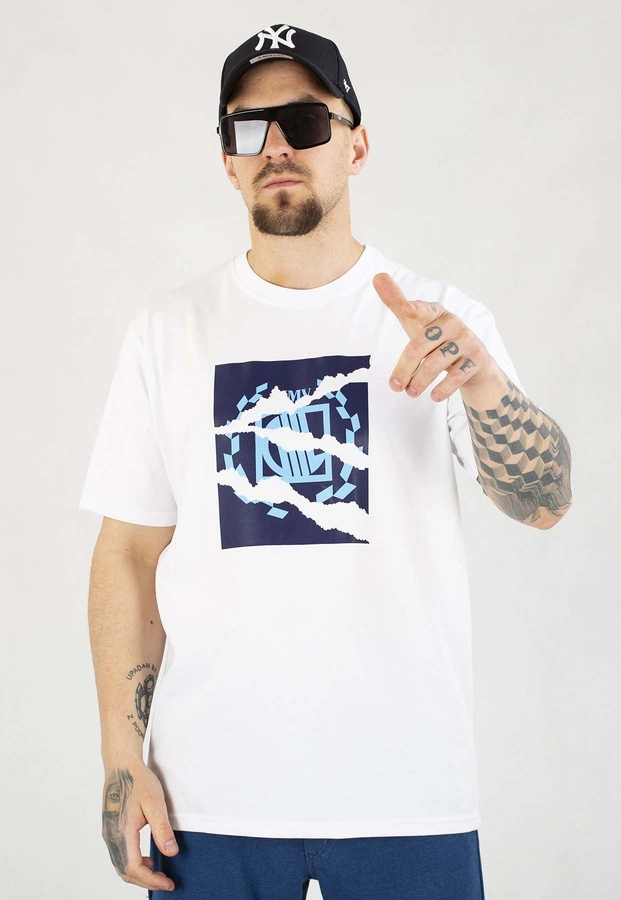 T-shirt Diil Cut Paper biało granatowy