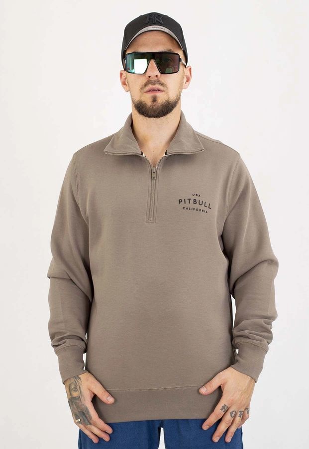 Bluza Pit Bull Bez Kaptura Half Zip Sampson taupe