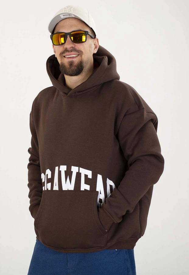Bluza Jigga Wear Z Kapturem Baggy College brązowa