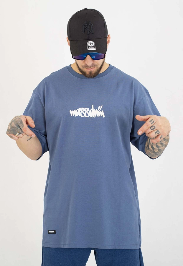 T-shirt Mass Nostalgia. Angel niebieski