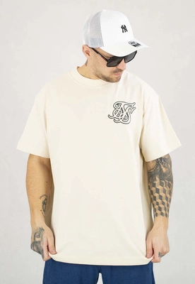 T-shirt SikSilk Logo SS-26804 beżowy