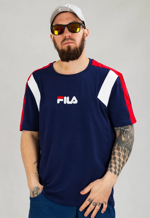 T-shirt Fila Bormio FAM0175 niebieski