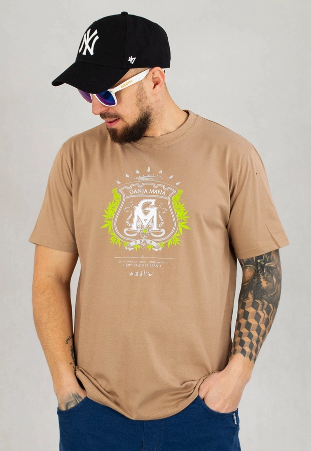 T-shirt Ganja Mafia Herb beżowy