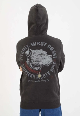 Bluza Pit Bull Z Kapturem ZIP Strenght & Respect washed dark graphite