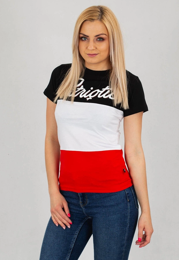 T-shirt Patriotic Bold Mixture biało czarno czerwony