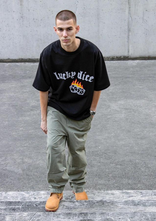 T-shirt Lucky Dice Bent Logo Color czarny