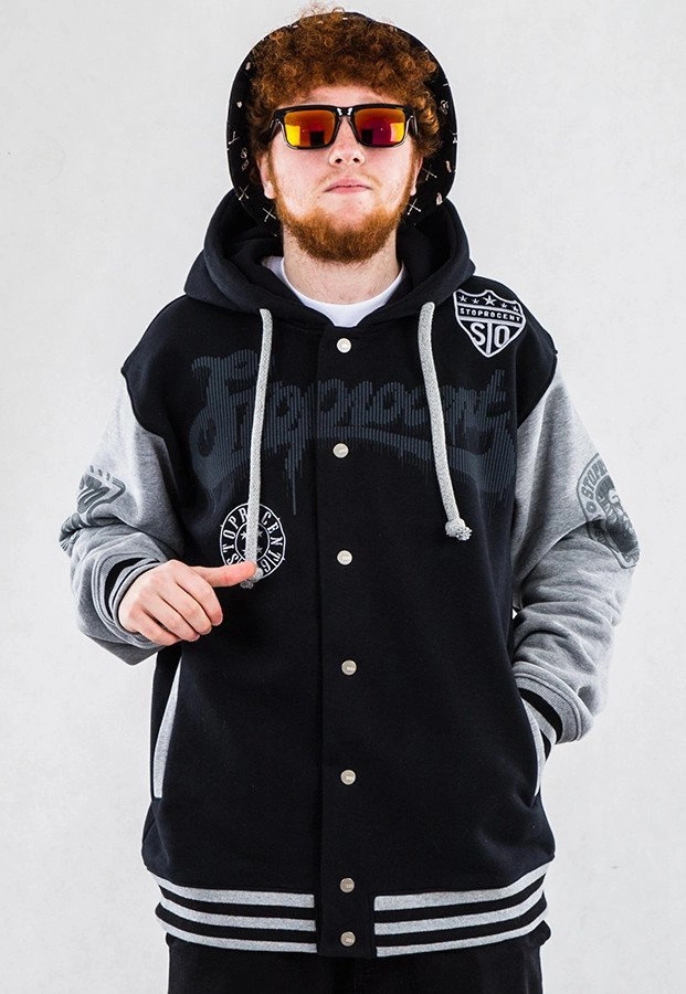Bluza Stoprocent Varsityhood czarno szara