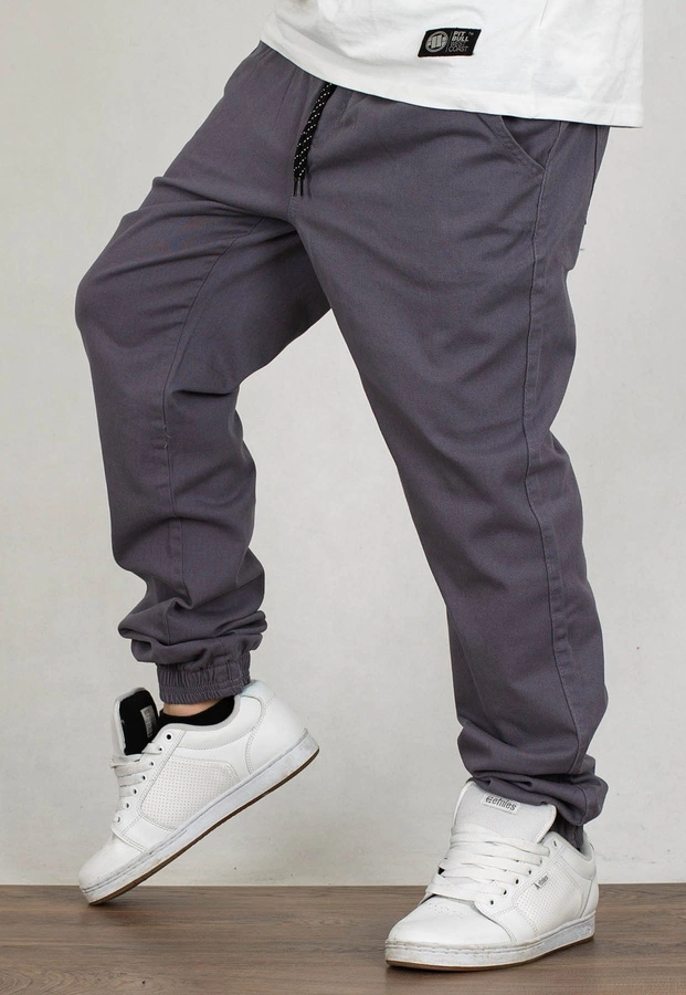 Spodnie Jigga Wear Jogger Crown szaro białe