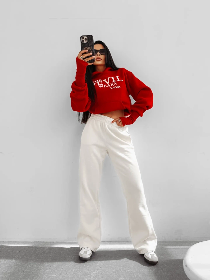Bluza Olavoga Z Kapturem Sassy Muse czerwona
