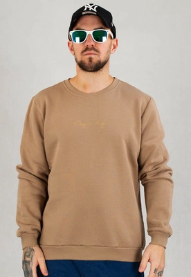 Bluza Ganja Mafia Bez Kaptura Podpis Mini Gold beżowa