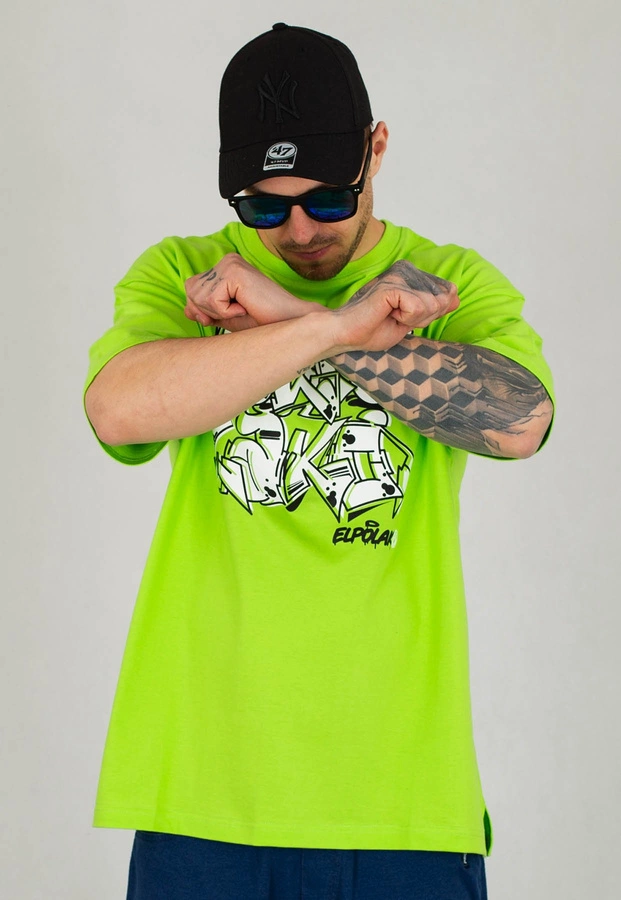 T-shirt El Polako Baggy Graffiti limonkowy