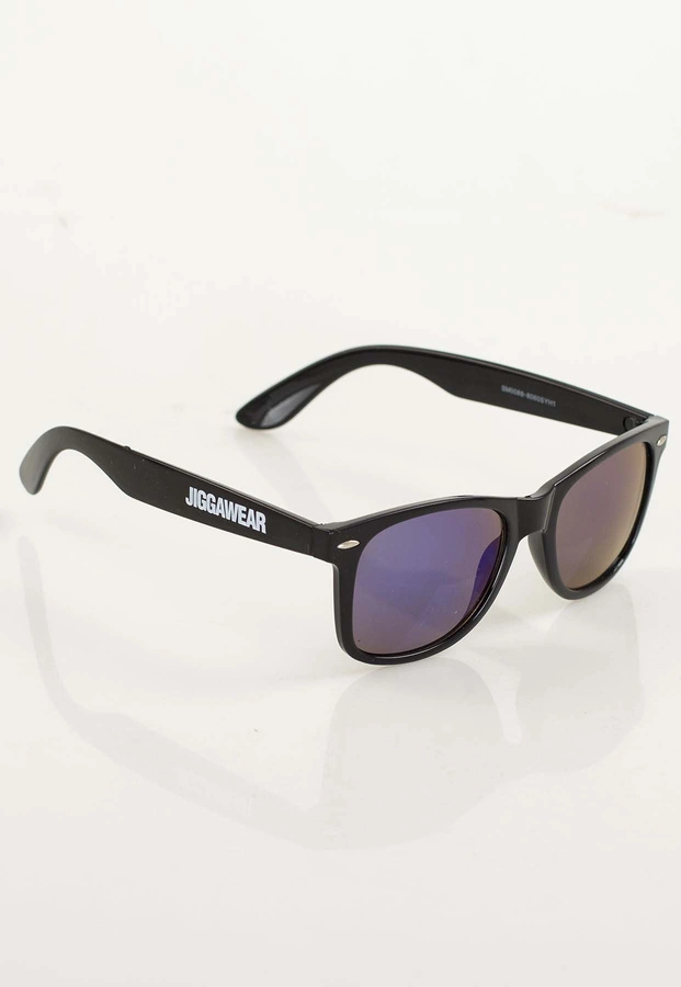Okulary Jigga Wear Name Wayfarer Black Blue Mirror