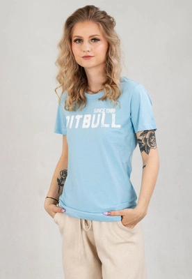 T-Shirt Pit Bull Slim Grafitti jasno niebieski