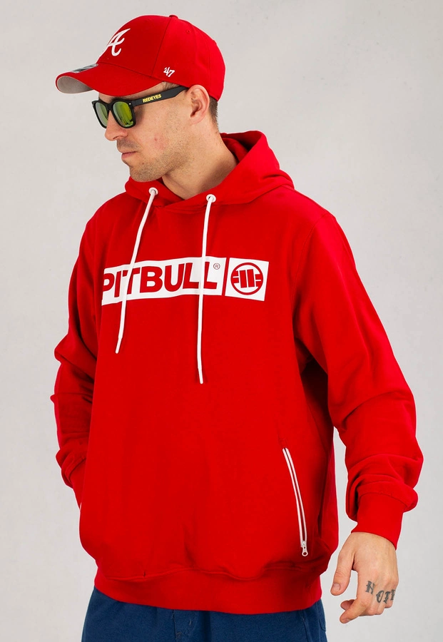 Bluza Pit Bull Z Kapturem Terry Group Hilltop czerwona