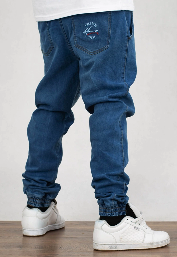 Spodnie Moro Sport Joggery Napis light wash whit mustache wash