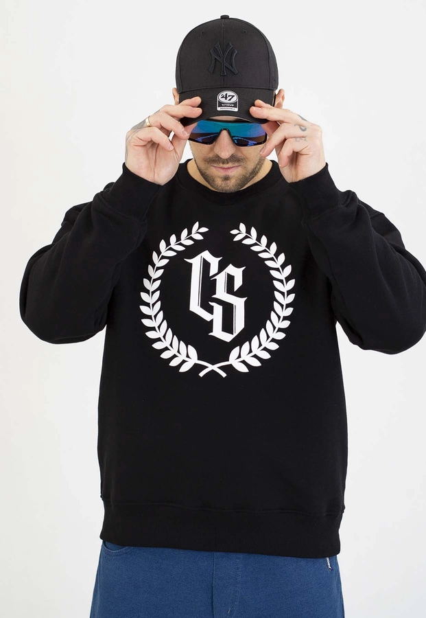 Bluza Ciemna Strefa Bez Kaptura Oversize CS Laur czarna biała